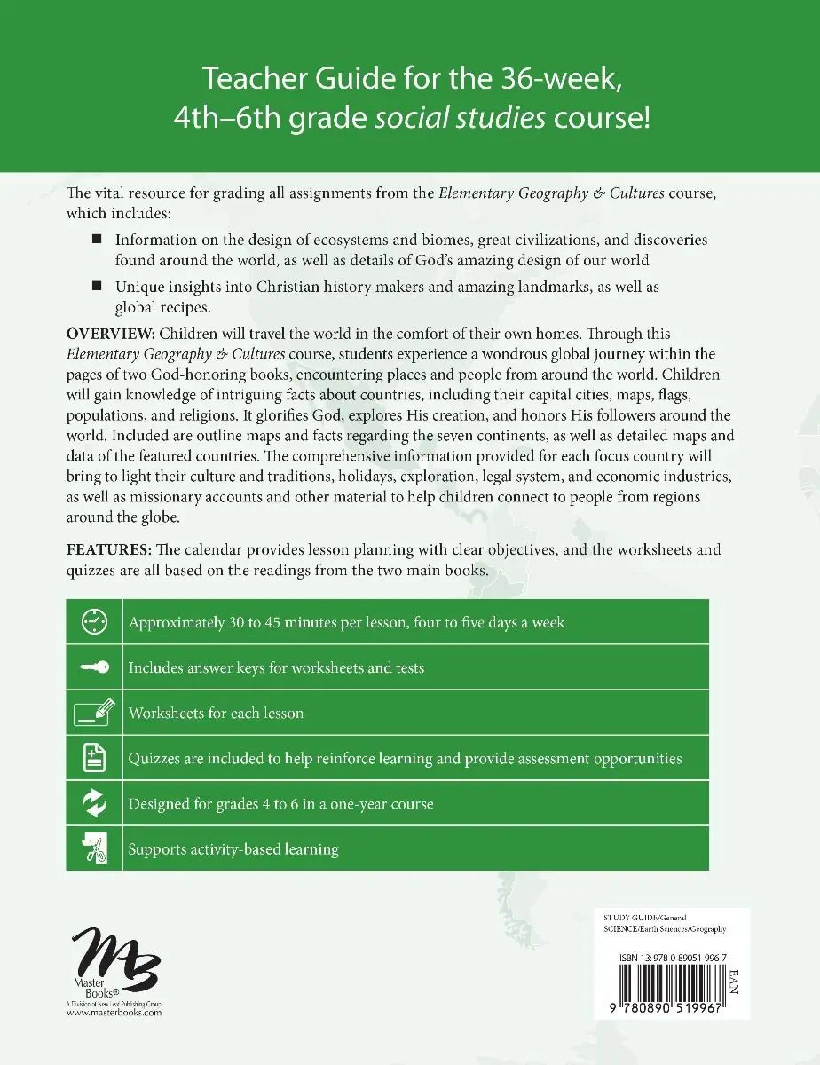 Elementary Geography &amp; Cultures (Teacher Guide)